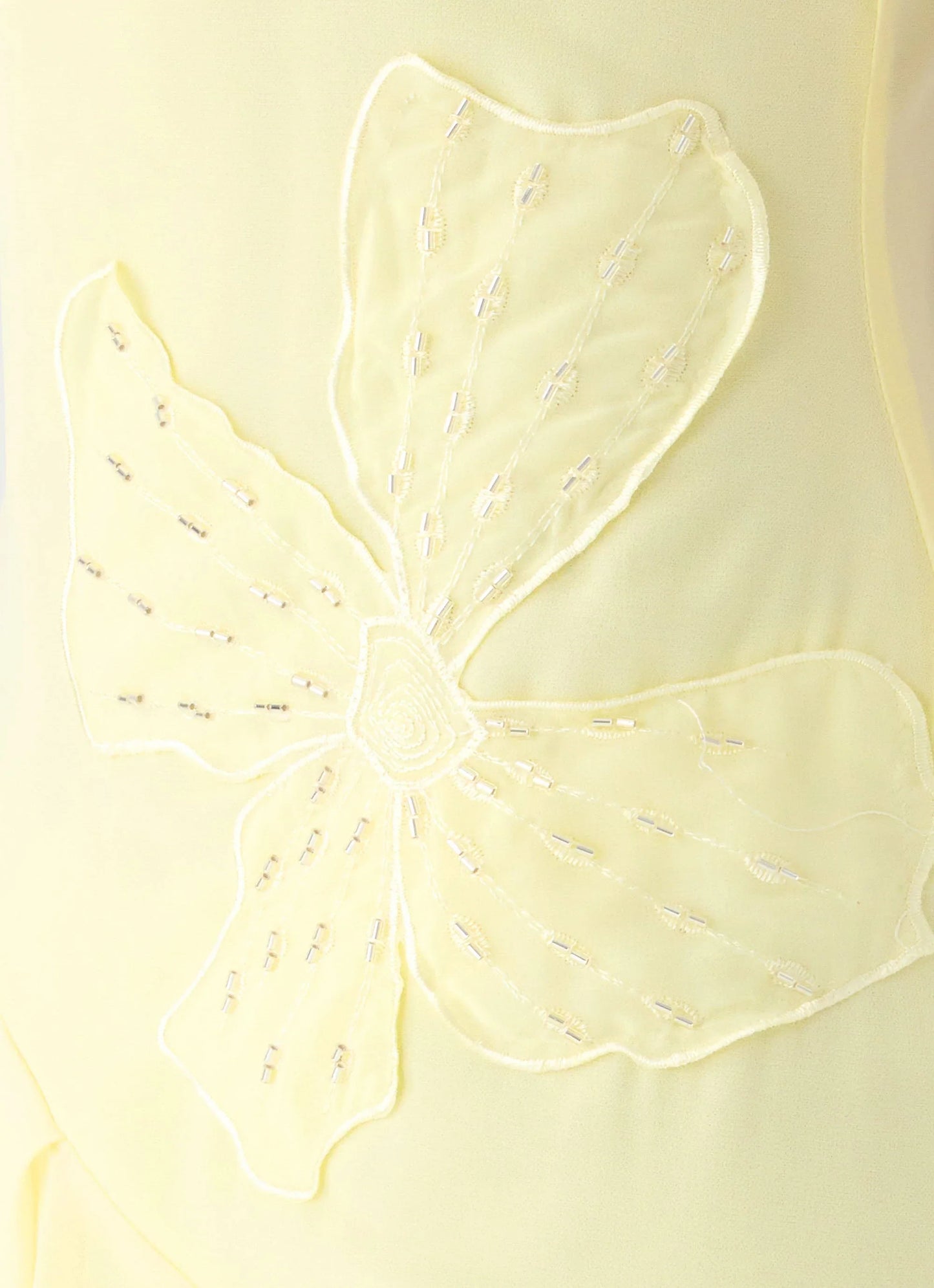 Aysha Beaded Flower Midi Dress Yellow