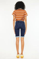 Hazel Blues® |  Kancan Mid Rise Bermuda Denim Shorts