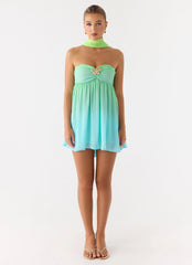 Calantha Scarf Mini Dress Sea Ombre