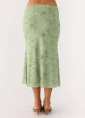 Bahama Low Rise Midi Skirt Blurred Lime