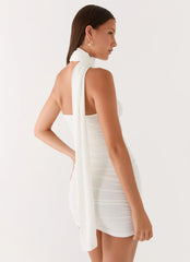 Breaking News Micro Mini Dress White
