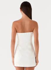 Della Strapless Mini Dress White