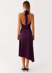 Casta Halterneck Midi Dress Plum