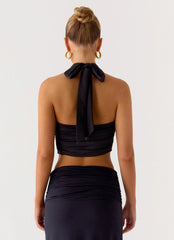 Coletta Wrap Top Black