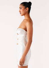 Clyra Sequin Mini Dress Ivory