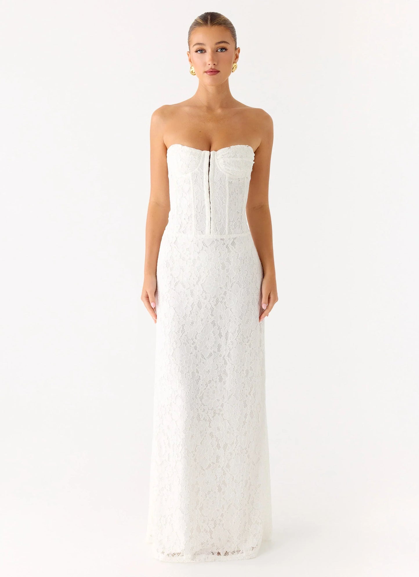 Already Know Lace Maxi Dress White