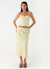 Breanne Top Yellow Polka Dot