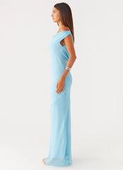 Brittany Chiffon Maxi Dress Turquoise