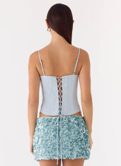 Ania Corset Top Blue