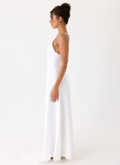 Calianna Linen Maxi Dress White