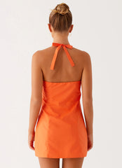 Contessa Halter Mini Dress Orange