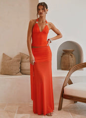 Blaze Maxi Skirt Fire Red