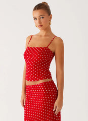 Bendita Top Red Polka Dot