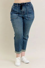 Hazel Blues® | Judy Blue HW Vintage Wash Jeans w/ Drawstring