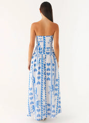 Carmel Maxi Dress Floral Wave