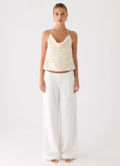 Amelita Sequin Top Ivory