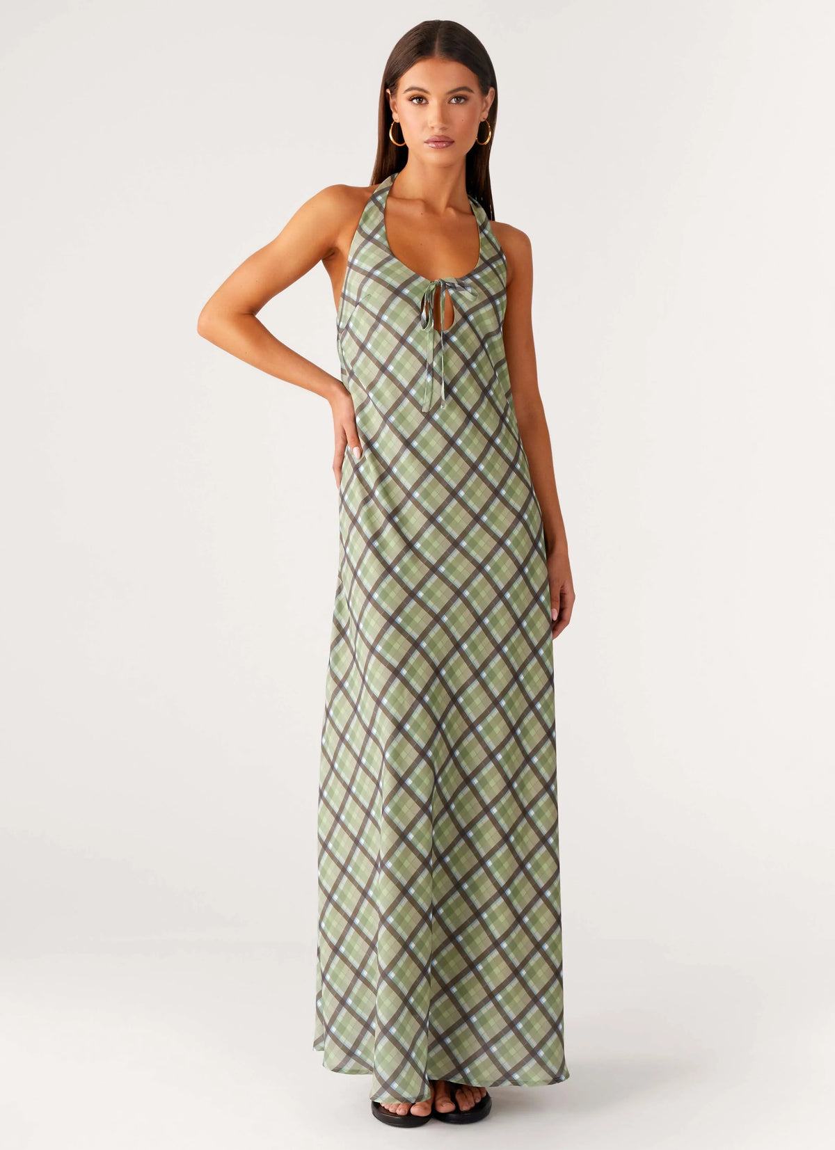 Coralie Maxi Dress Cedar Check
