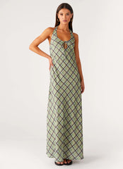 Coralie Maxi Dress Cedar Check