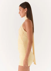 Breaking News Micro Mini Dress Yellow