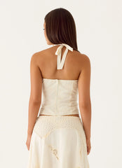 Cheryl Bustier Halter Top Ivory