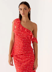 Calia Top Magenta Red Rose