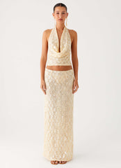 Bling It On Maxi Skirt Ivory