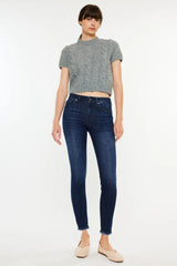 Hazel Blues® |  Kancan High-Rise Slim Fit Raw Hem Ankle Jeans
