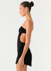 Antalya Strapless Mini Dress Black