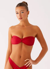 Delta Bandeau Bikini Top Deep Red