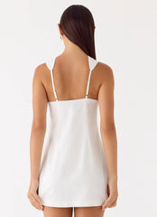 Be My Baby Mini Dress White