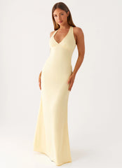 Desi Halterneck Maxi Dress Yellow