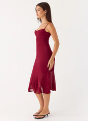 Anne Midi Dress Deep Red