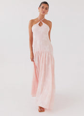 Blushed Cross Neckline Maxi Dress Pink Petal