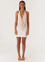 Brixton Pearl Cowl Neck Halter Top Pearl