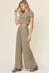 Hazel Blues® |  Double Take Round Neck Top and Pants Set