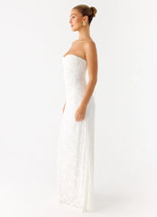Already Know Lace Maxi Dress White