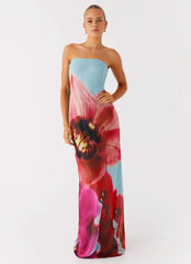 Amelle Maxi Dress Turquoise Bloom