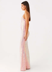 Attitude Knit Sequin Maxi Dress Iridescent Pink