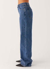 Back Again Straight Leg Denim Jeans True Blue