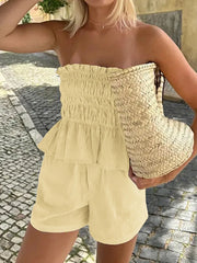 Hazel Blues® |  Smocked Tube Top and Shorts Set