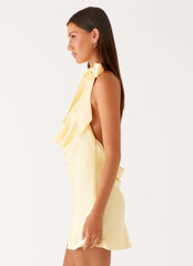 Cory Cowl Scarf Mini Dress Sunny Yellow