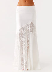 Dasie Lace Maxi Skirt White