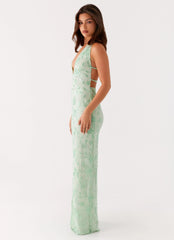 Cydney Beaded Maxi Dress Sage