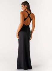 Desi Halterneck Maxi Dress Black