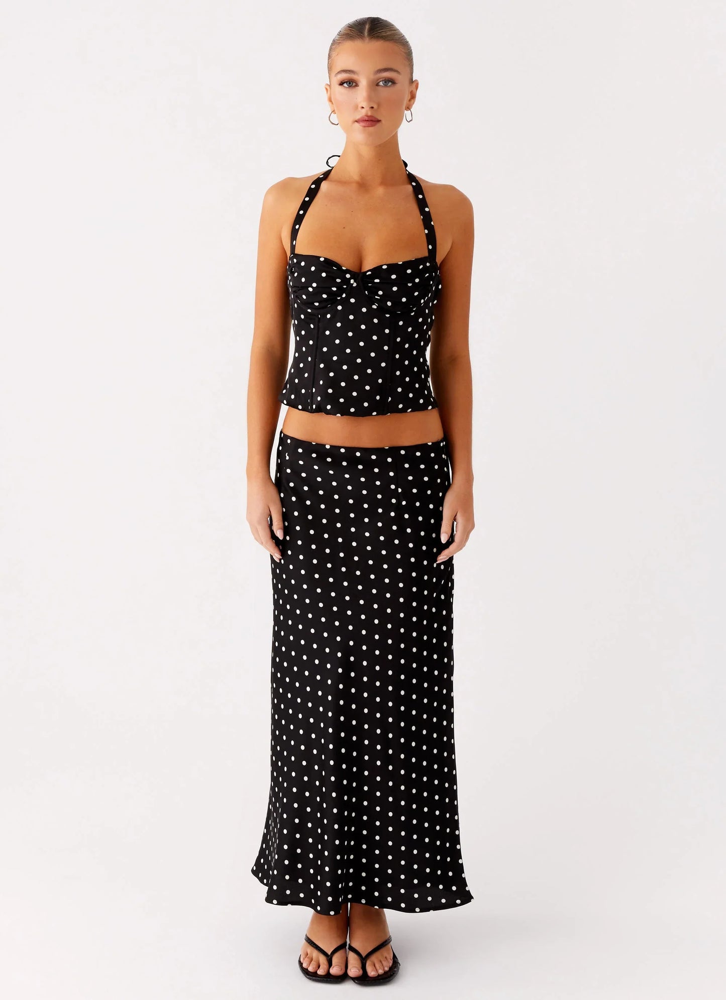 Breanne Top Black Polka Dot