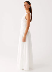 Carmel High Neck Maxi Dress White