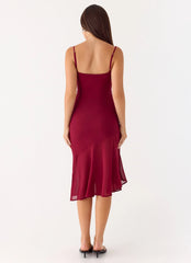 Anne Midi Dress Deep Red