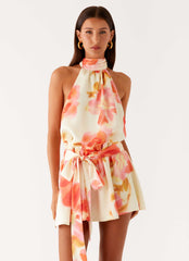 Diablo Backless Mini Dress Mimosa Blossom