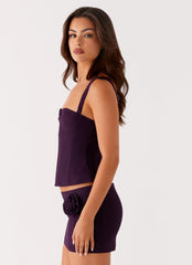 Campbell Corset Top Plum