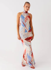 California Maxi Dress Deep Sea Bloom